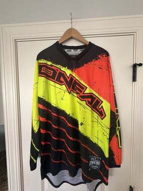 O'Neal Mayhem Elite Motocross Jersey Black/Yellow/Red Men's Size Large
